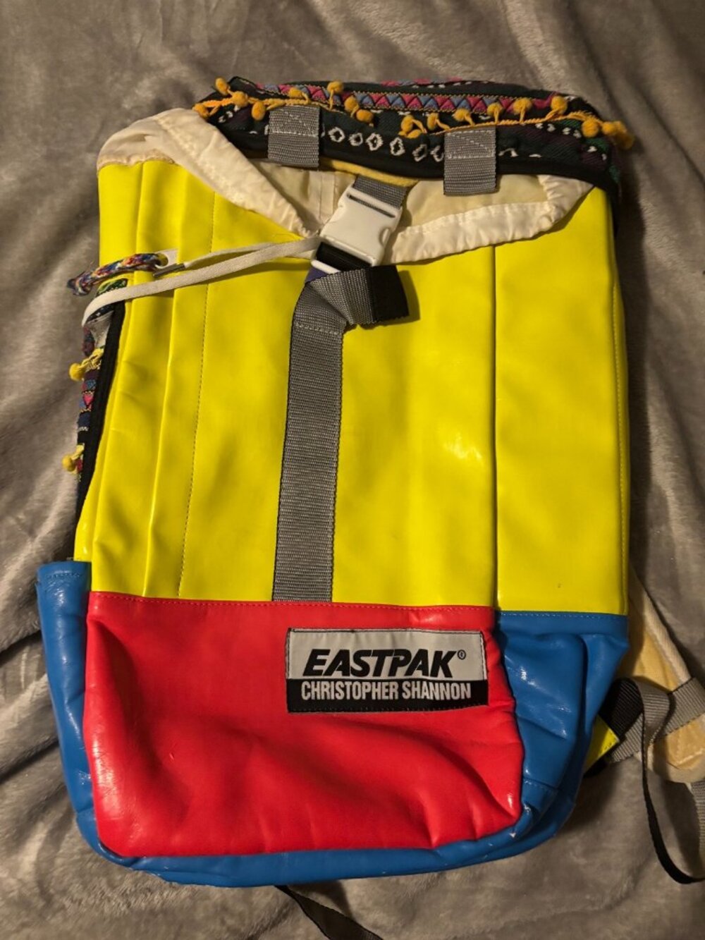 Vintage Eastpak Christopher Shannon Backpack Pom Poms Hard to Find